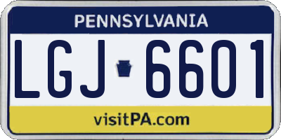 PA license plate LGJ6601