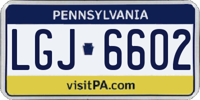 PA license plate LGJ6602