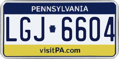 PA license plate LGJ6604
