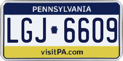 PA license plate LGJ6609