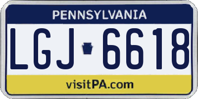 PA license plate LGJ6618
