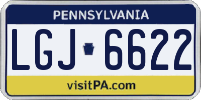 PA license plate LGJ6622