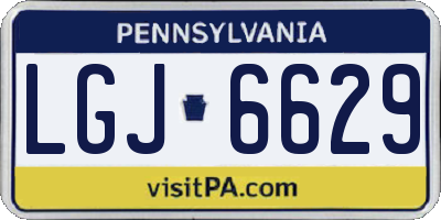 PA license plate LGJ6629