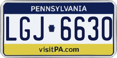 PA license plate LGJ6630