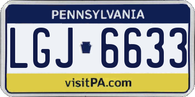 PA license plate LGJ6633