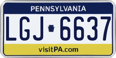 PA license plate LGJ6637
