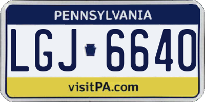 PA license plate LGJ6640