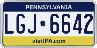 PA license plate LGJ6642