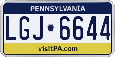 PA license plate LGJ6644