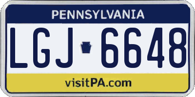 PA license plate LGJ6648