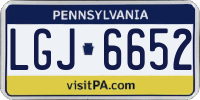 PA license plate LGJ6652