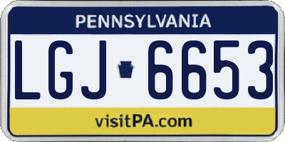 PA license plate LGJ6653