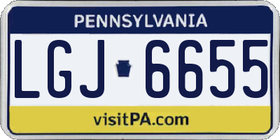 PA license plate LGJ6655