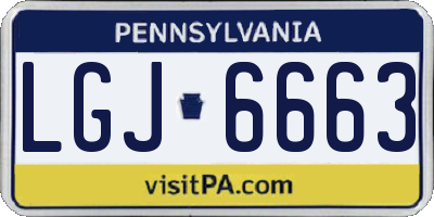 PA license plate LGJ6663
