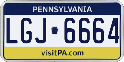 PA license plate LGJ6664