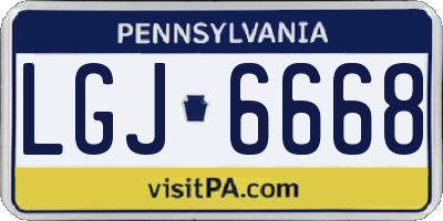 PA license plate LGJ6668