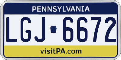 PA license plate LGJ6672