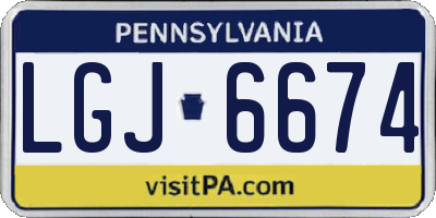 PA license plate LGJ6674