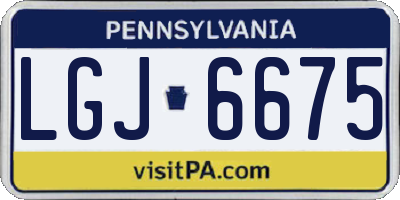 PA license plate LGJ6675