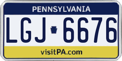 PA license plate LGJ6676