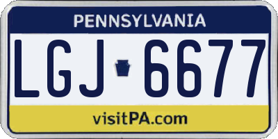 PA license plate LGJ6677