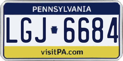 PA license plate LGJ6684