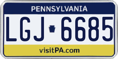 PA license plate LGJ6685