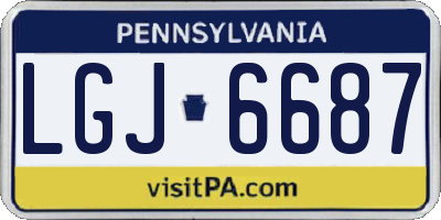 PA license plate LGJ6687