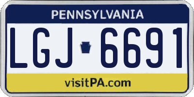 PA license plate LGJ6691