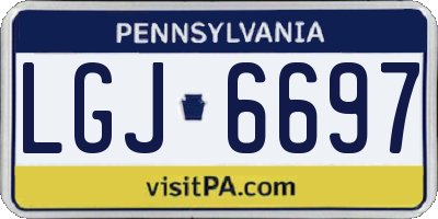 PA license plate LGJ6697