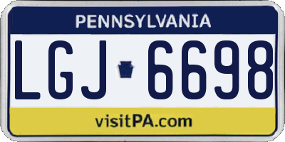 PA license plate LGJ6698