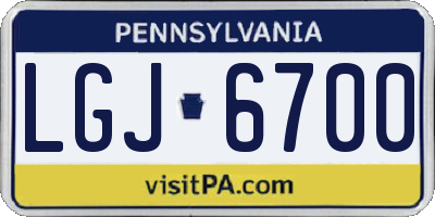PA license plate LGJ6700