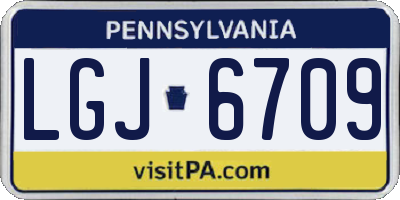 PA license plate LGJ6709