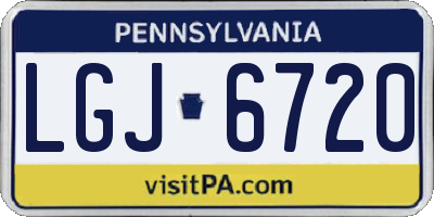 PA license plate LGJ6720