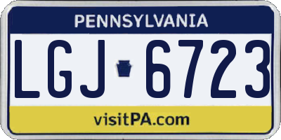 PA license plate LGJ6723