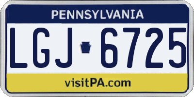 PA license plate LGJ6725