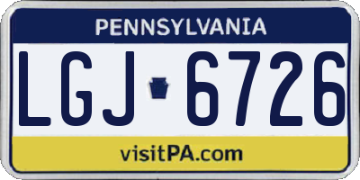 PA license plate LGJ6726