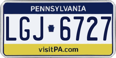 PA license plate LGJ6727