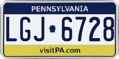 PA license plate LGJ6728
