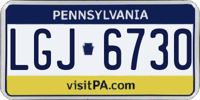 PA license plate LGJ6730