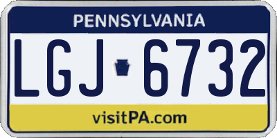 PA license plate LGJ6732
