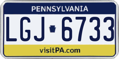 PA license plate LGJ6733