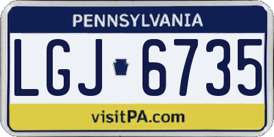 PA license plate LGJ6735