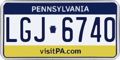 PA license plate LGJ6740