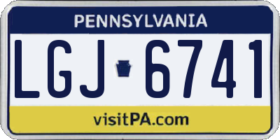 PA license plate LGJ6741