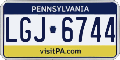 PA license plate LGJ6744
