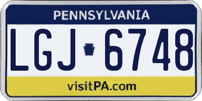 PA license plate LGJ6748