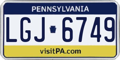 PA license plate LGJ6749
