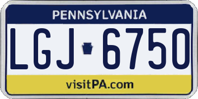 PA license plate LGJ6750