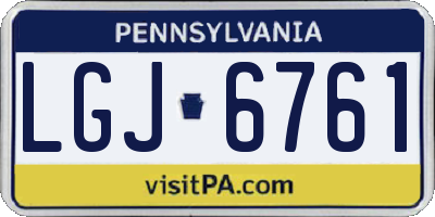 PA license plate LGJ6761
